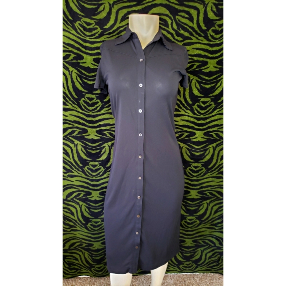 Button up collared midi dress